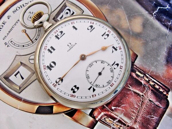 Beautiful porcelain dial Omega pocket watch from 1923. - Image 17