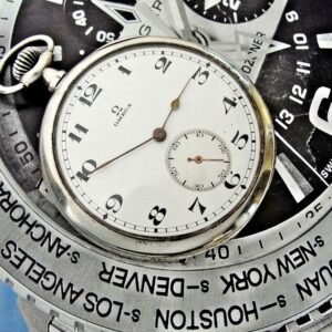 Nice silver cased Omega pocket watch with porcelain dial from the early 1900s